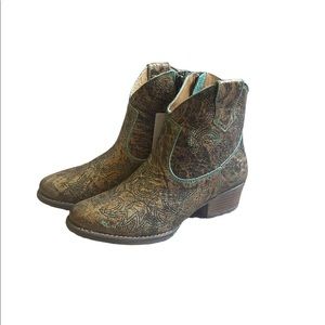 Sterling River Western Cowboy Boots Turquoise stitching